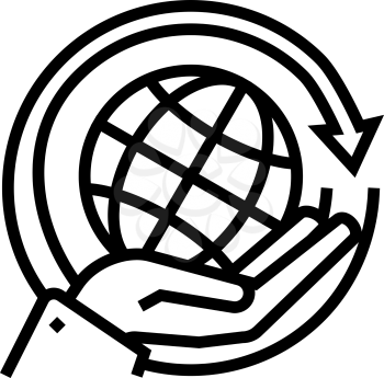 global energy saving line icon vector. global energy saving sign. isolated contour symbol black illustration