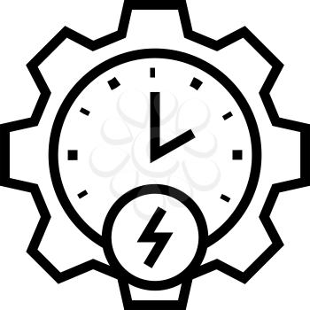time of energy saving line icon vector. time of energy saving sign. isolated contour symbol black illustration