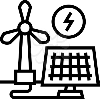 solar panel energy saving line icon vector. solar panel energy saving sign. isolated contour symbol black illustration