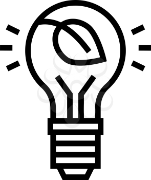 lightbulb energy saving line icon vector. lightbulb energy saving sign. isolated contour symbol black illustration