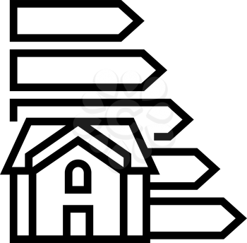 house growth energy saving line icon vector. house growth energy saving sign. isolated contour symbol black illustration