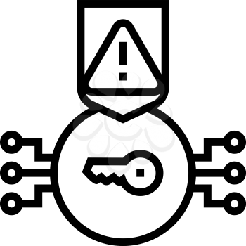 electronic key for protect digital information line icon vector. electronic key for protect digital information sign. isolated contour symbol black illustration