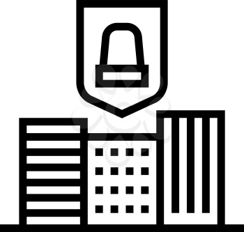 city urban protect line icon vector. city urban protect sign. isolated contour symbol black illustration