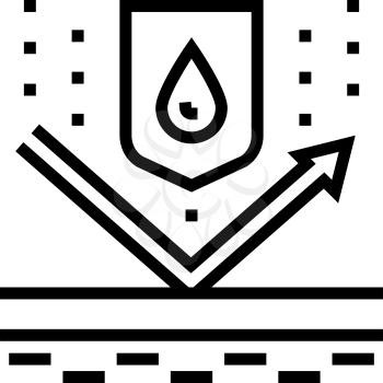 waterproof protect layer line icon vector. waterproof protect layer sign. isolated contour symbol black illustration
