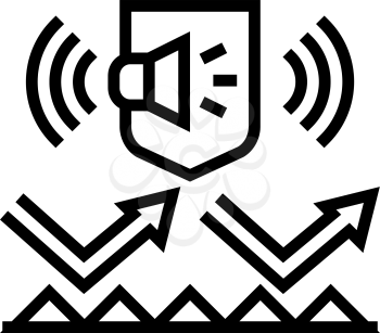noise protect layer line icon vector. noise protect layer sign. isolated contour symbol black illustration