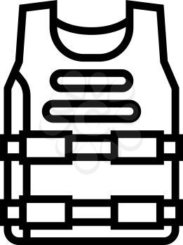 body armour protect line icon vector. body armour protect sign. isolated contour symbol black illustration