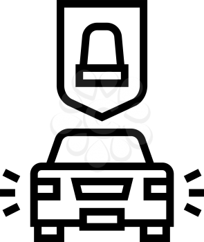 alarm car protect device line icon vector. alarm car protect device sign. isolated contour symbol black illustration