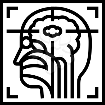 nuclear medicine radiology line icon vector. nuclear medicine radiology sign. isolated contour symbol black illustration