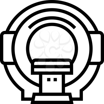 mri radiology equipment line icon vector. mri radiology equipment sign. isolated contour symbol black illustration