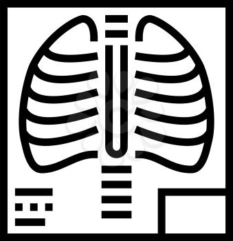 x-ray radiology line icon vector. x-ray radiology sign. isolated contour symbol black illustration