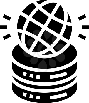global digital processing glyph icon vector. global digital processing sign. isolated contour symbol black illustration