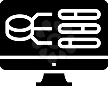 model selection digital processing glyph icon vector. model selection digital processing sign. isolated contour symbol black illustration