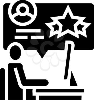 human readinf review in internet and crowdsoursing glyph icon vector. human readinf review in internet and crowdsoursing sign. isolated contour symbol black illustration