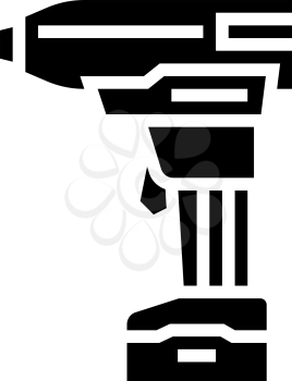 drill with air compressor glyph icon vector. drill with air compressor sign. isolated contour symbol black illustration