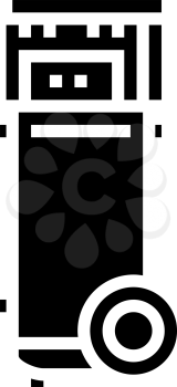 mobile air compressor glyph icon vector. mobile air compressor sign. isolated contour symbol black illustration