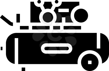 piston air compressor glyph icon vector. piston air compressor sign. isolated contour symbol black illustration