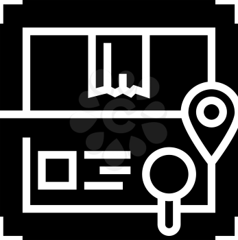 scanning and researching box glyph icon vector. scanning and researching box sign. isolated contour symbol black illustration