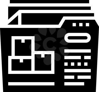 documentation of logistics company glyph icon vector. documentation of logistics company sign. isolated contour symbol black illustration