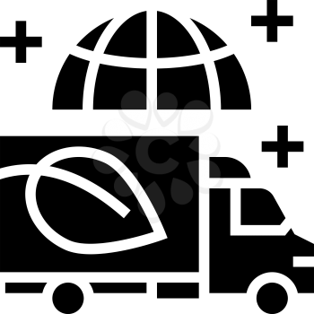 eco delivery truck glyph icon vector. eco delivery truck sign. isolated contour symbol black illustration