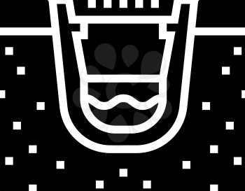 construction of drainage system glyph icon vector. construction of drainage system sign. isolated contour symbol black illustration