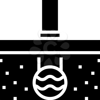 pipeline of drainage glyph icon vector. pipeline of drainage sign. isolated contour symbol black illustration