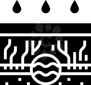 rain gutter drainage system glyph icon vector. rain gutter drainage system sign. isolated contour symbol black illustration