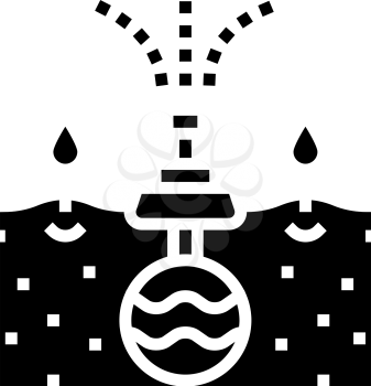 irrigation system from drain glyph icon vector. irrigation system from drain sign. isolated contour symbol black illustration