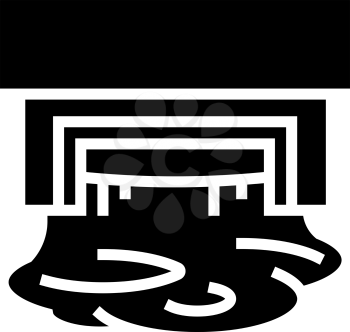 industry drainage system glyph icon vector. industry drainage system sign. isolated contour symbol black illustration
