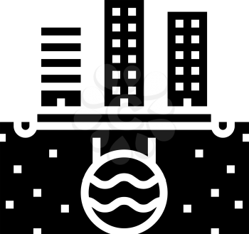 urban drainage system glyph icon vector. urban drainage system sign. isolated contour symbol black illustration
