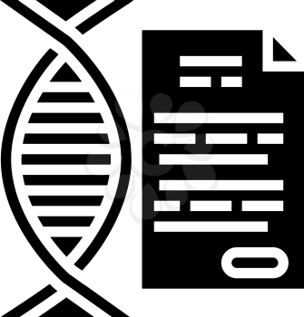molecule genetic documentation glyph icon vector. molecule genetic documentation sign. isolated contour symbol black illustration