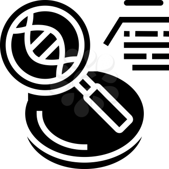 researching genetic molecule glyph icon vector. researching genetic molecule sign. isolated contour symbol black illustration