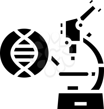 microscope for research genetic molecule glyph icon vector. microscope for research genetic molecule sign. isolated contour symbol black illustration