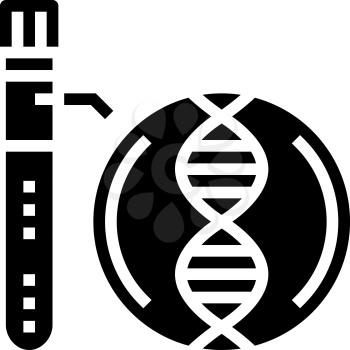 analysis flask genetic molecule glyph icon vector. analysis flask genetic molecule sign. isolated contour symbol black illustration