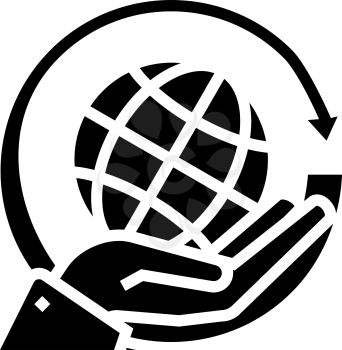 global energy saving glyph icon vector. global energy saving sign. isolated contour symbol black illustration