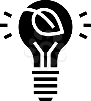 lightbulb energy saving glyph icon vector. lightbulb energy saving sign. isolated contour symbol black illustration