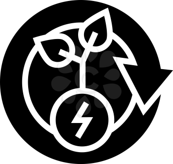 plant recovery energy saving glyph icon vector. plant recovery energy saving sign. isolated contour symbol black illustration