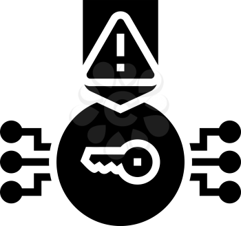 electronic key for protect digital information glyph icon vector. electronic key for protect digital information sign. isolated contour symbol black illustration