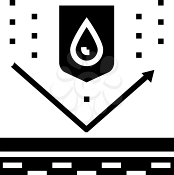 waterproof protect layer glyph icon vector. waterproof protect layer sign. isolated contour symbol black illustration