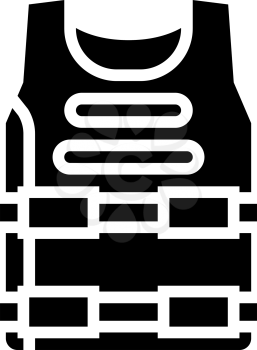body armour protect glyph icon vector. body armour protect sign. isolated contour symbol black illustration