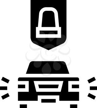 alarm car protect device glyph icon vector. alarm car protect device sign. isolated contour symbol black illustration