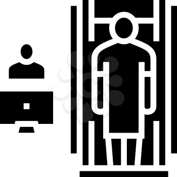 hospital cabinet radiology glyph icon vector. hospital cabinet radiology sign. isolated contour symbol black illustration