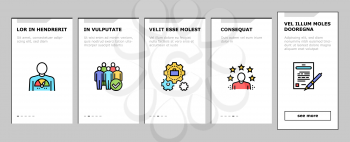 Business Ethics Moral Onboarding Mobile App Page Screen Vector. Social Ethics And Partnership, Honesty And Impact, Handshake And Team Building Illustrations