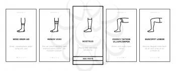Socks Fabric Accessory Onboarding Mobile App Page Screen Vector. Socks For Men And Women, Toe Cover And Invisible, Extra Low Cut And Ped, Over Knee And Loose Illustrations