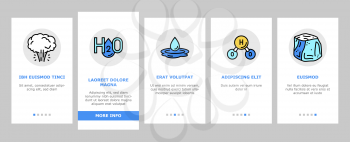 Water Purification Onboarding Mobile App Page Screen Vector. Filter And Purifying Equipment, Bottle And Cup, Ocean And Sea Water, World Renewal And Aquarium Illustrations