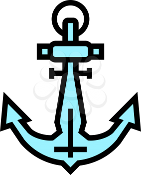 anchor port color icon vector. anchor port sign. isolated symbol illustration