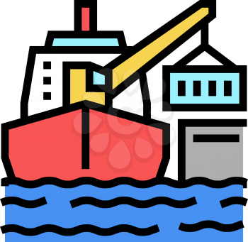 ship crane color icon vector. ship crane sign. isolated symbol illustration