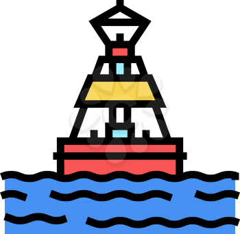 buoy port color icon vector. buoy port sign. isolated symbol illustration
