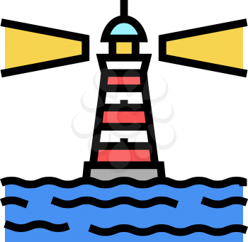 lighthouse port color icon vector. lighthouse port sign. isolated symbol illustration