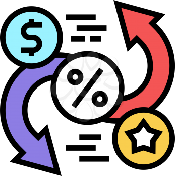exchange money on bonus color icon vector. exchange money on bonus sign. isolated symbol illustration