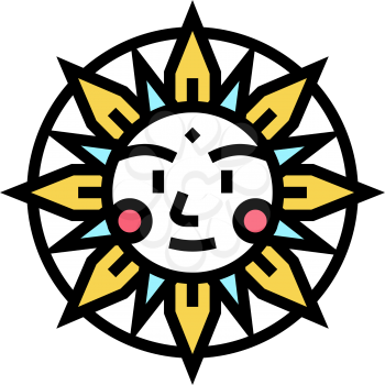 sun occult symbol color icon vector. sun occult symbol sign. isolated symbol illustration